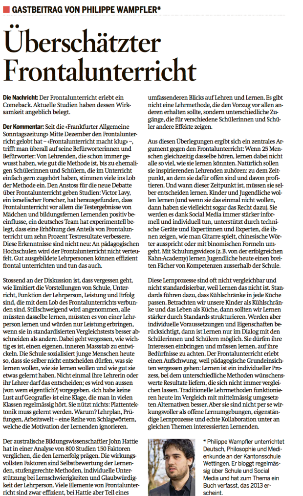 Der Sonntag, 13. Januar 2013, S. 13. 