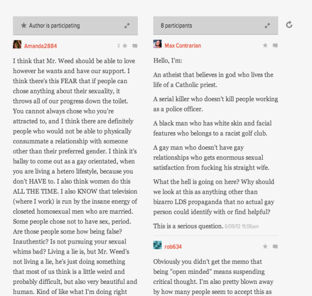 Das Kommentarsystem von Gawker ist großartig. 