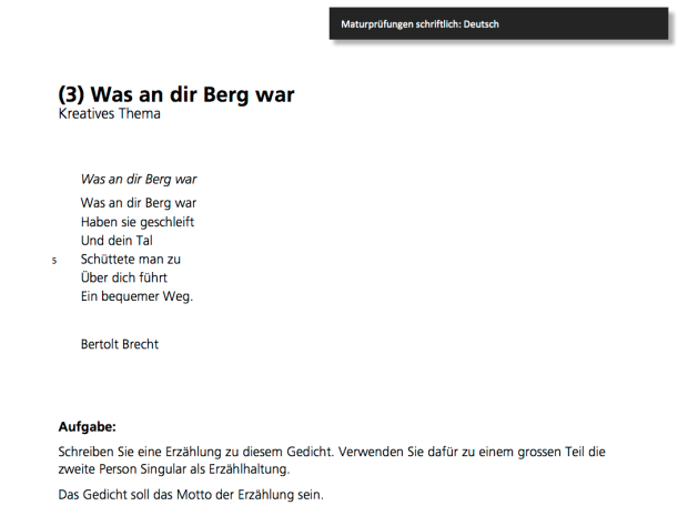 Maturprüfung 2011, Deutsch Kantonsschule Wettingen, Aufgabe 3 von 4. 